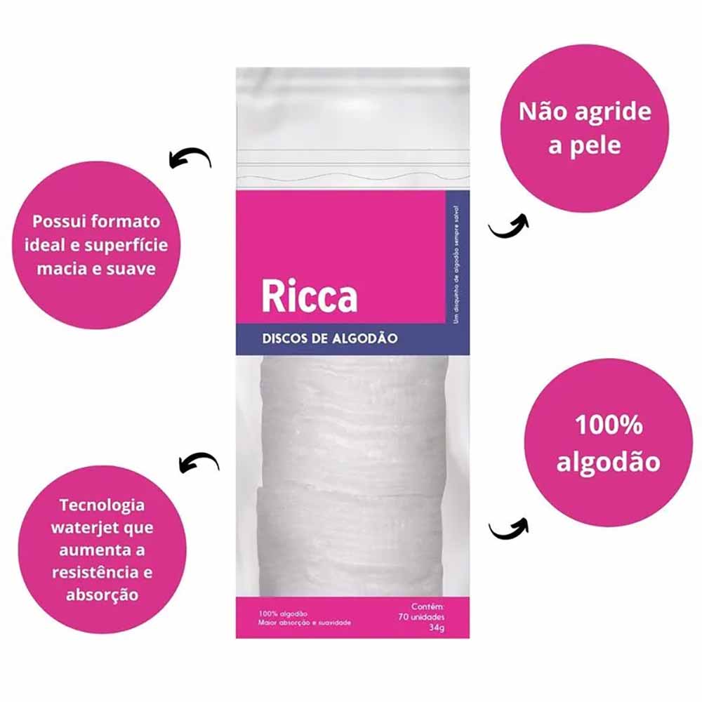 Discos de Algodão 70un  - Ricca